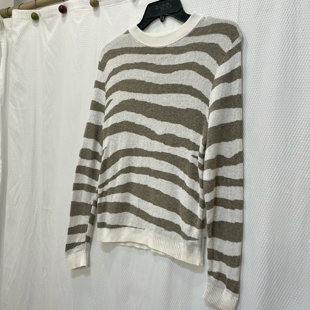 A New Day Animal Print Striped Crewneck Pullover Cotton Sweater Size XS - Picture 2 of 12